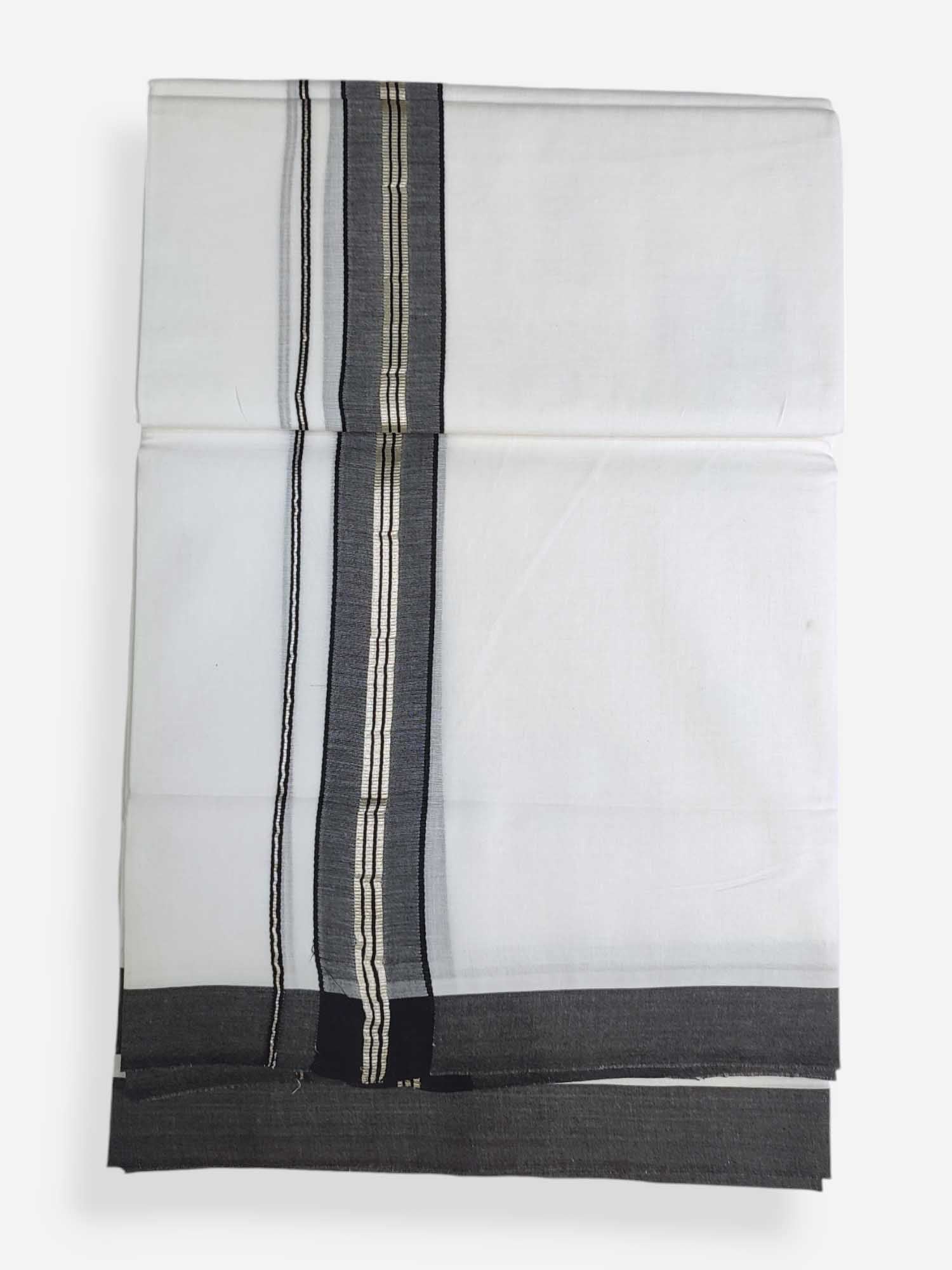 Pure White Cotton Men's Double Dhoti