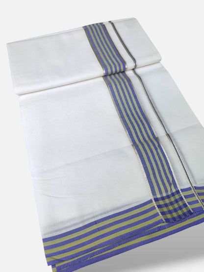 Pure White Cotton Men's Double Dhoti