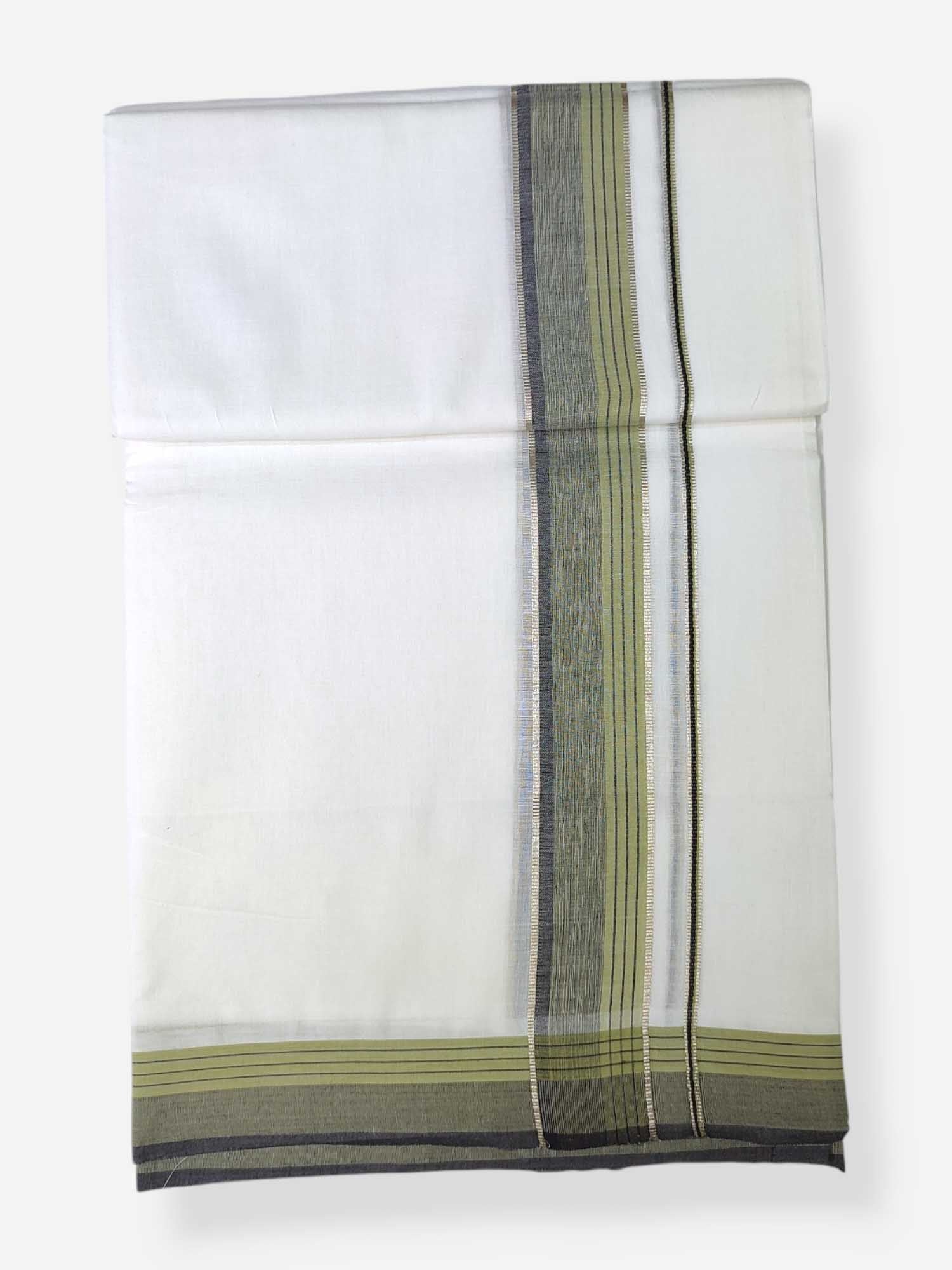 Pure White Cotton Men's Double Dhoti