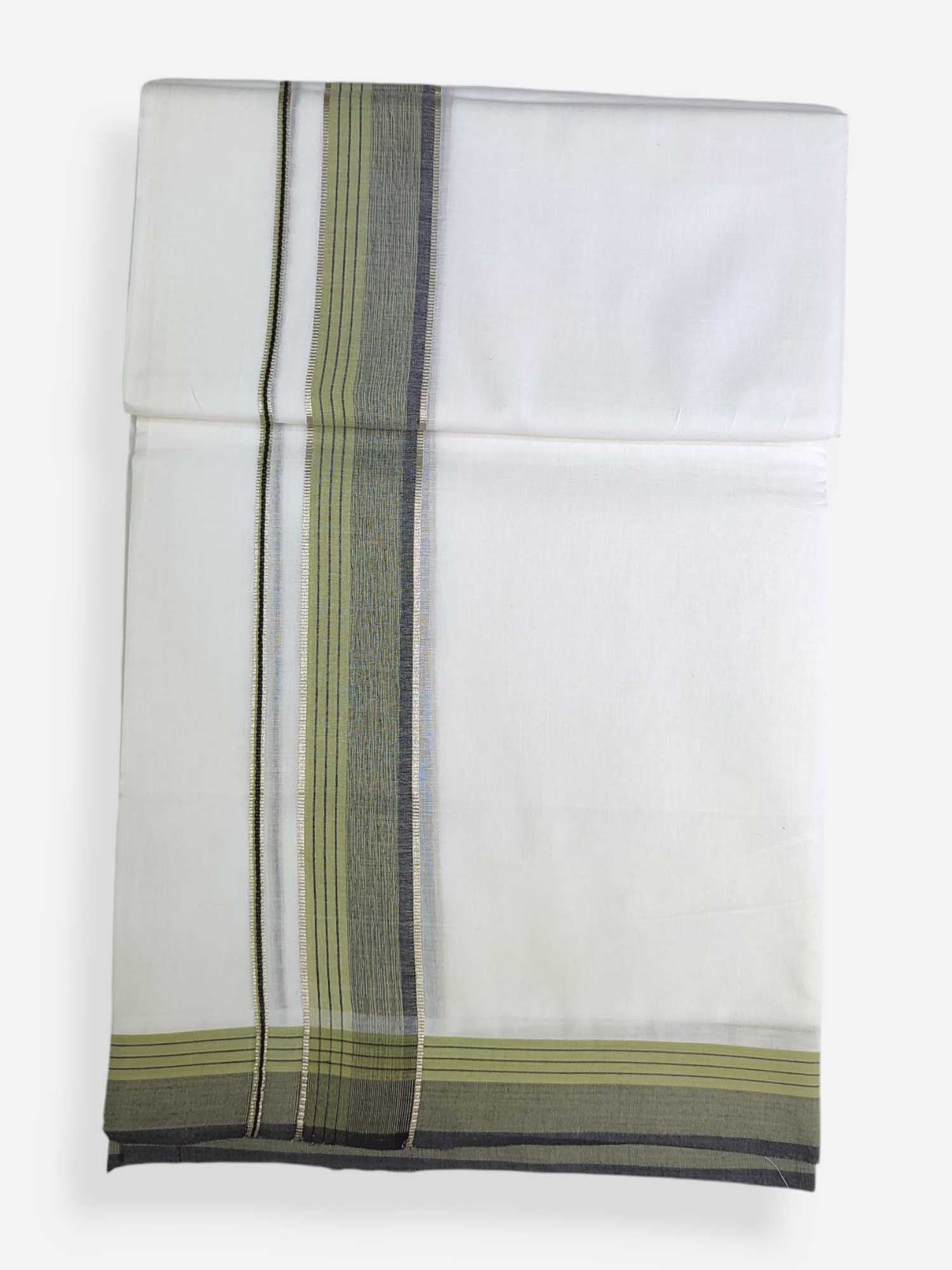 Pure White Cotton Men's Double Dhoti