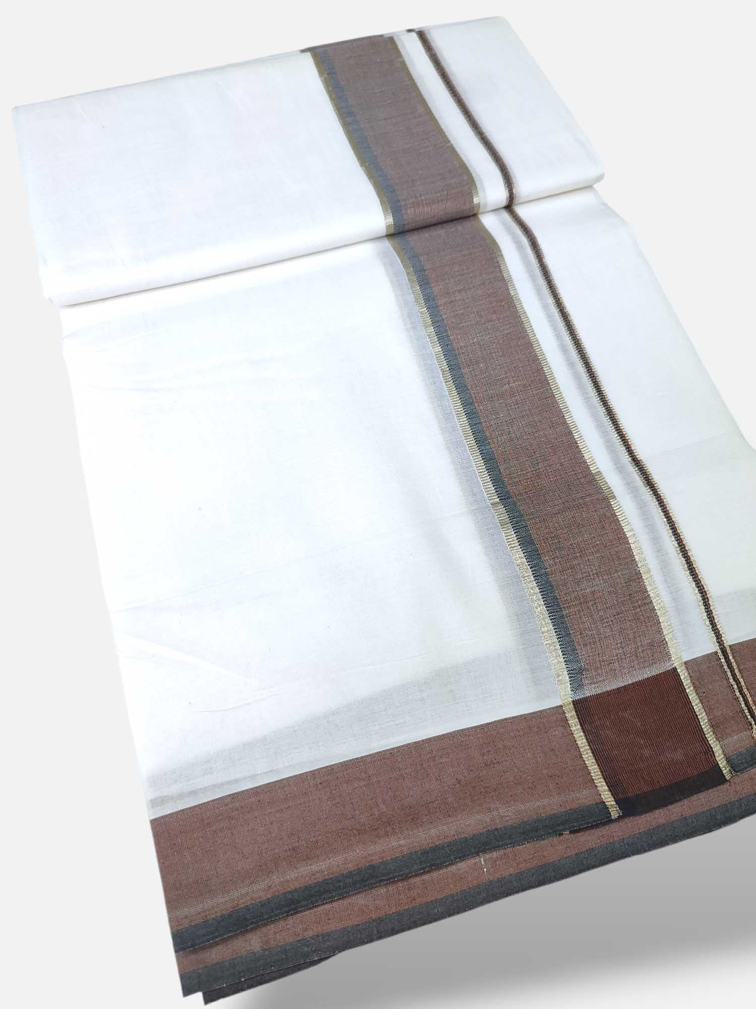 Pure White Cotton Men's Double Dhoti