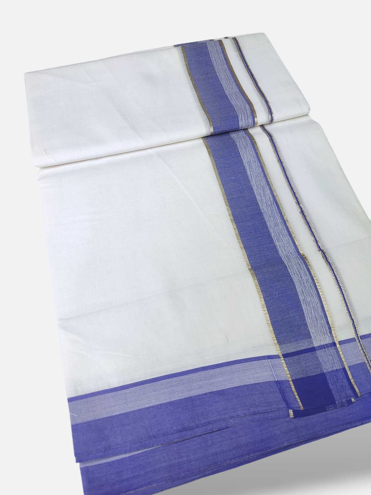 Pure White Cotton Men's Double Dhoti