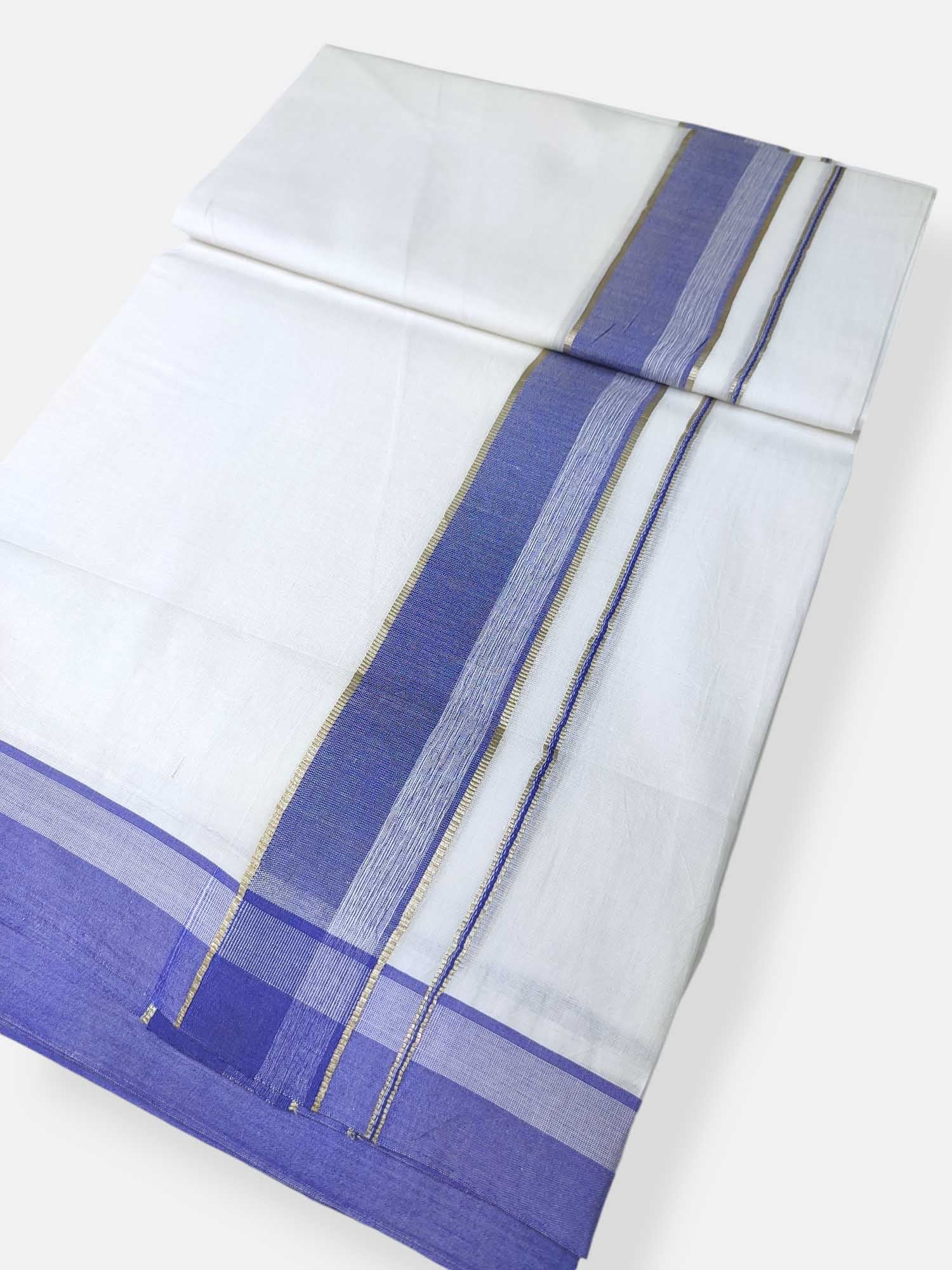 Pure White Cotton Men's Double Dhoti