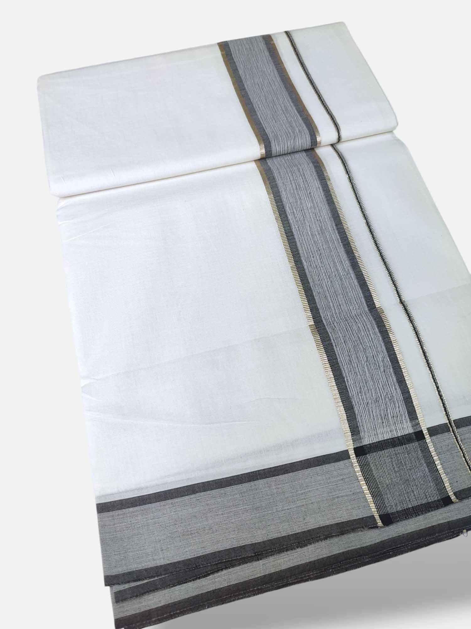 Pure White Cotton Men's Double Dhoti