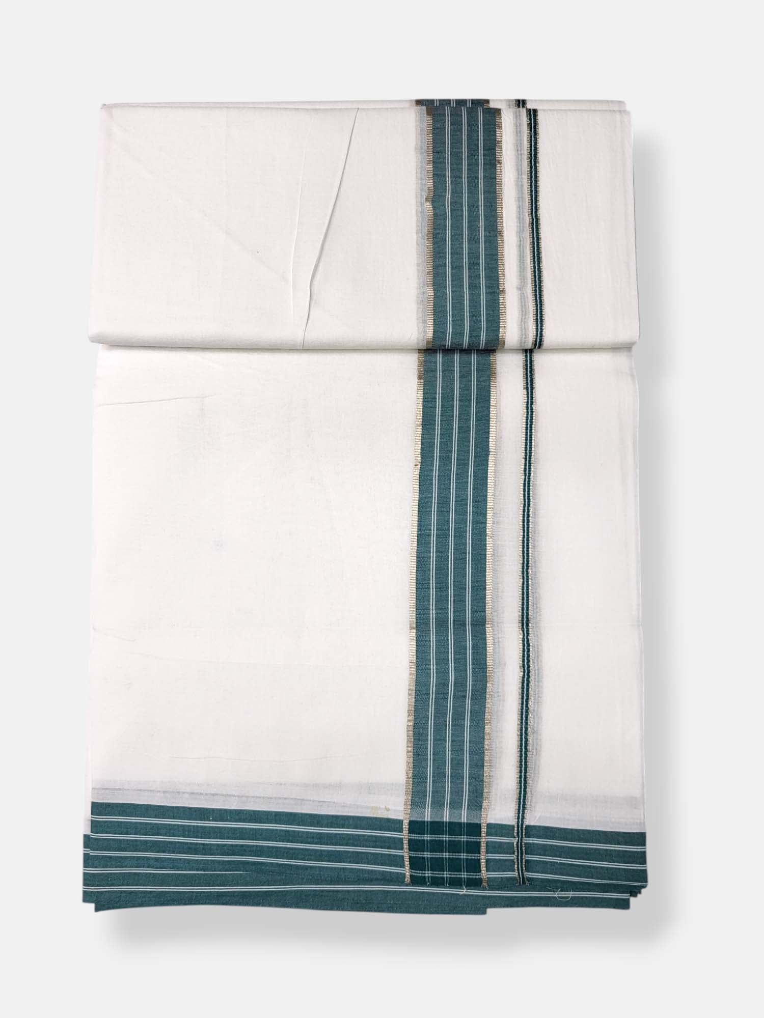 Pure White Cotton Men's Double Dhoti