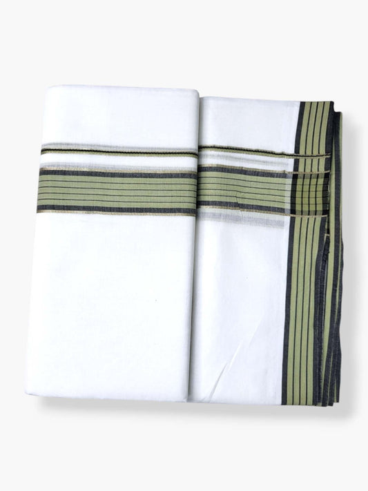 Pure White Cotton Men's Double Dhoti
