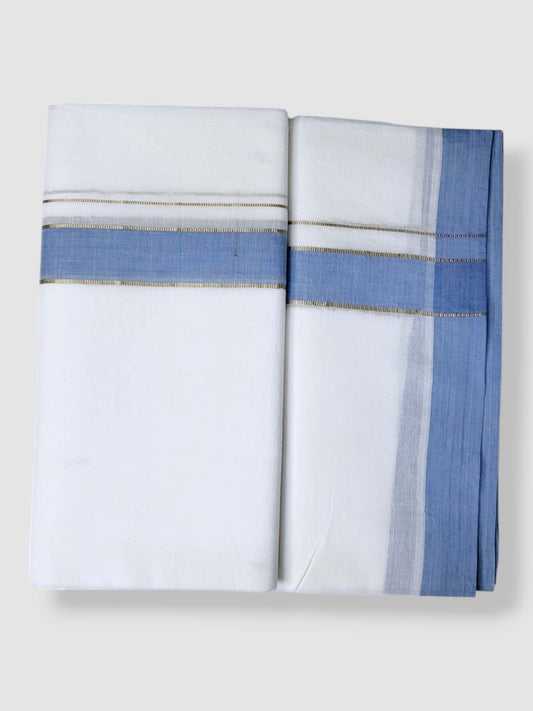 Pure White Cotton Men's Double Dhoti