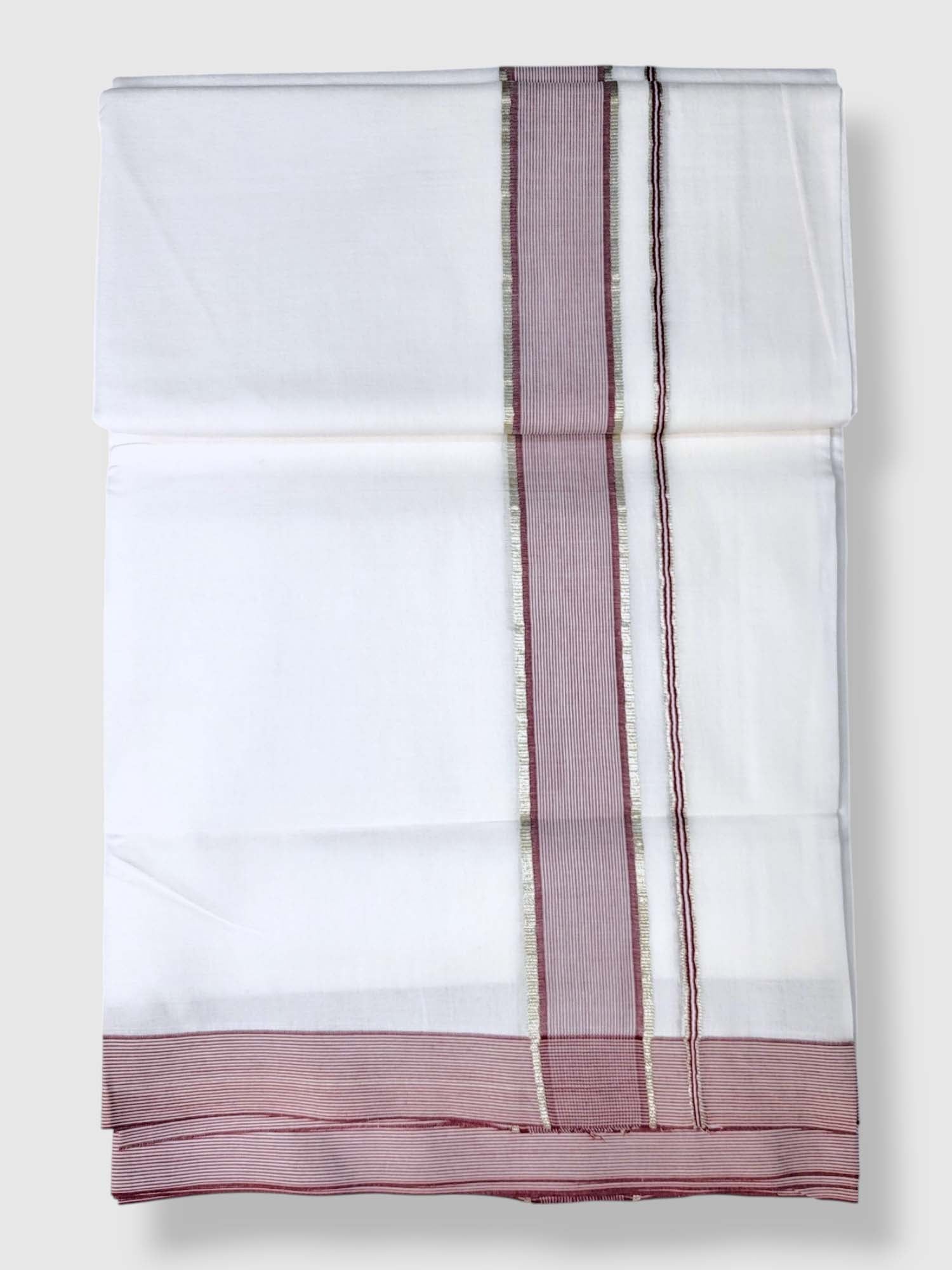 Pure White Cotton Men's Double Dhoti