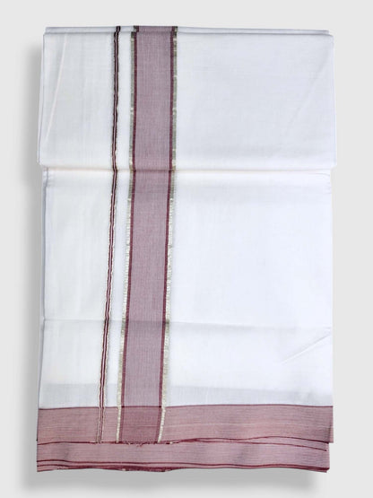 Pure White Cotton Men's Double Dhoti