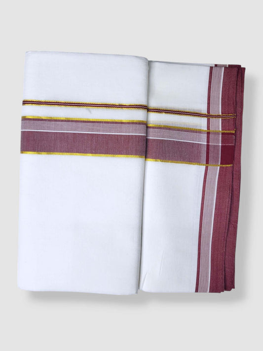 Pure White Cotton Men's Double Dhoti