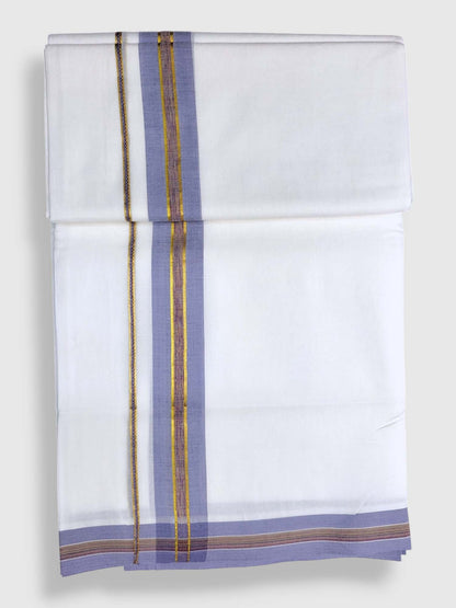 Pure White Cotton Men's Double Dhoti