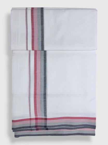 Pure White Cotton Men's Double Dhoti