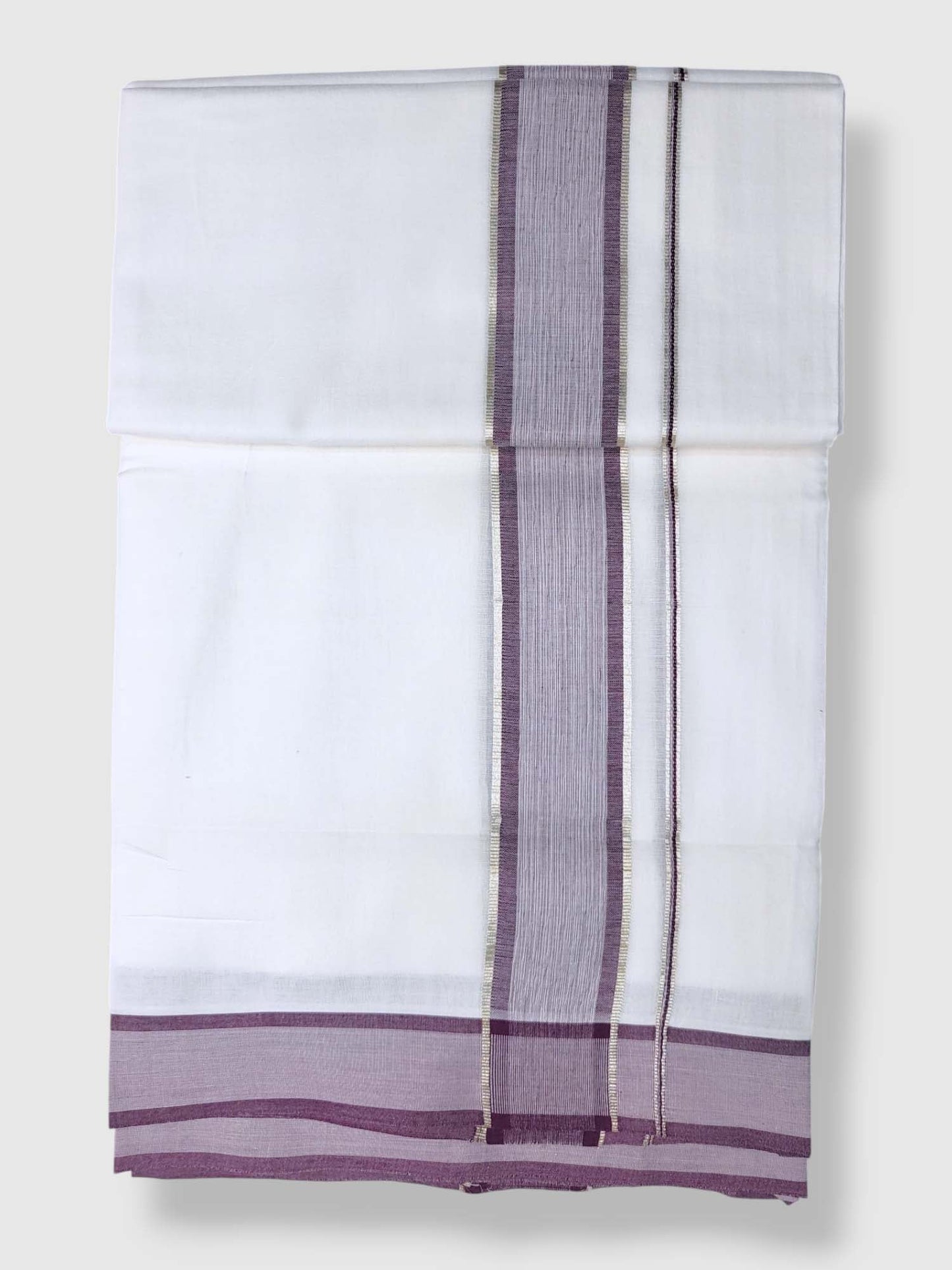 Pure White Cotton Men's Double Dhoti