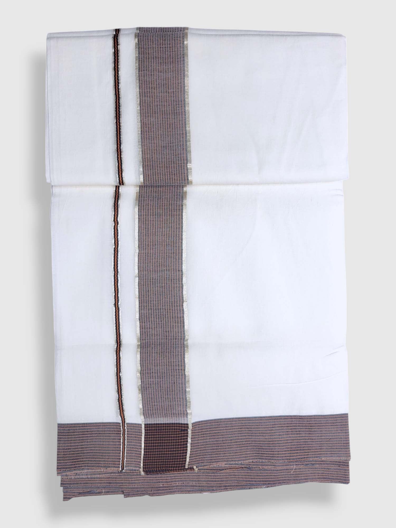 Pure White Cotton Men's Double Dhoti