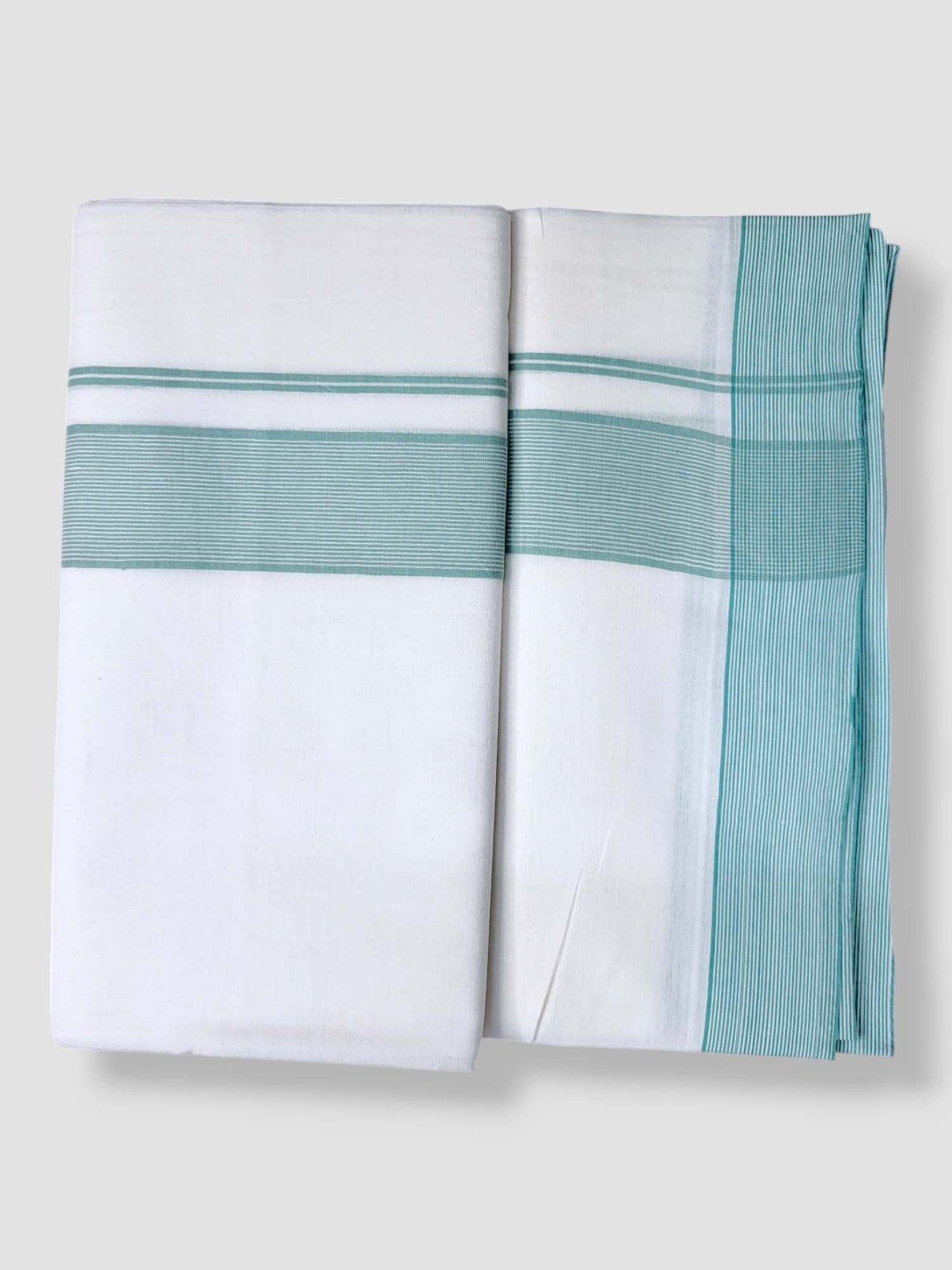 Pure White Cotton Men's Double Dhoti