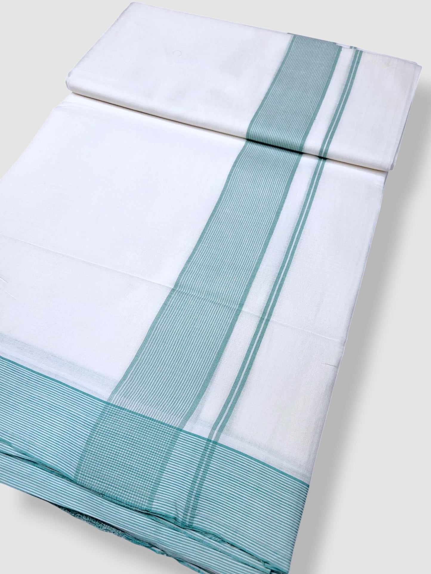 Pure White Cotton Men's Double Dhoti