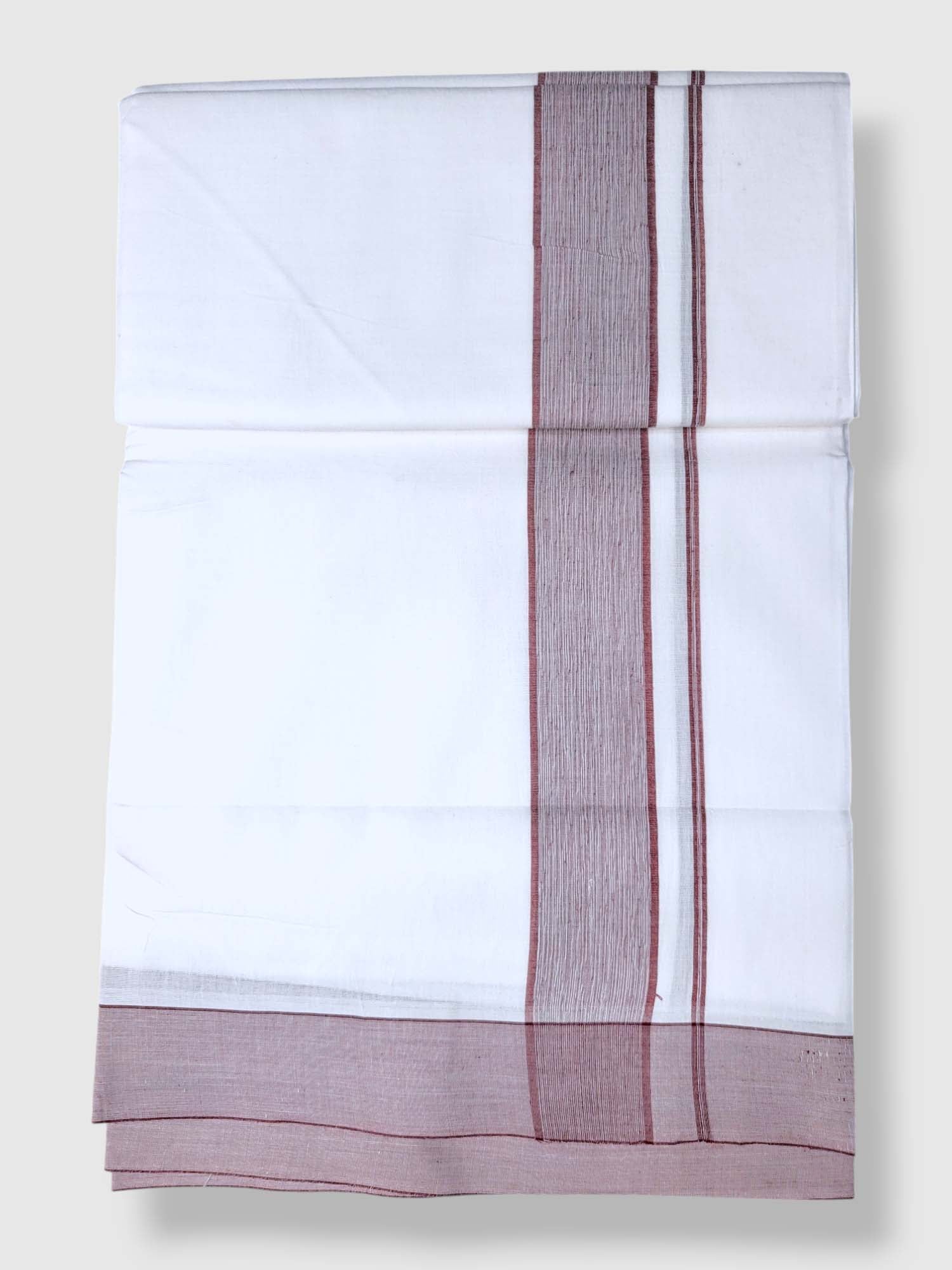 Pure White Cotton Men's Double Dhoti