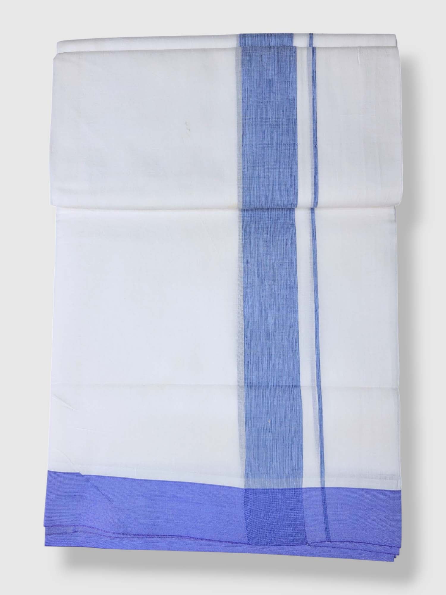 Pure White Cotton Men's Double Dhoti