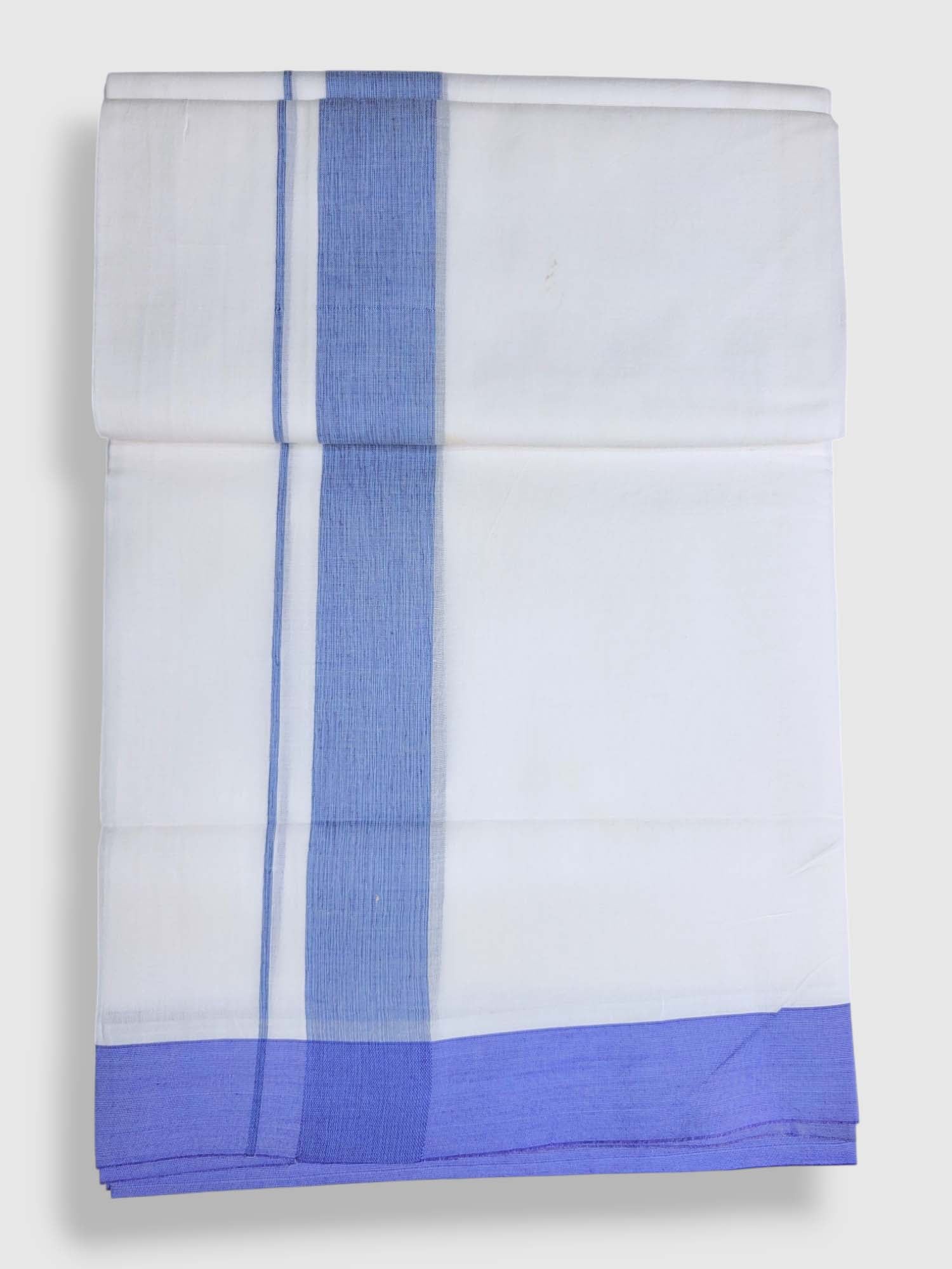 Pure White Cotton Men's Double Dhoti