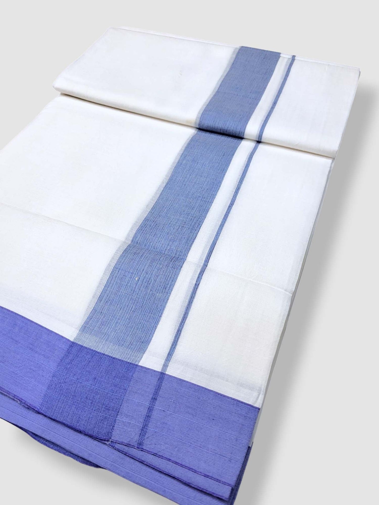 Pure White Cotton Men's Double Dhoti