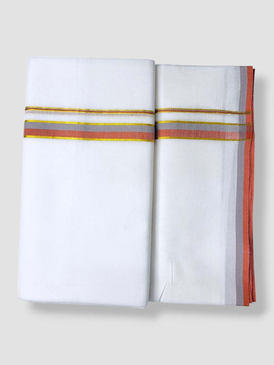 Pure White Cotton Men's Double Dhoti