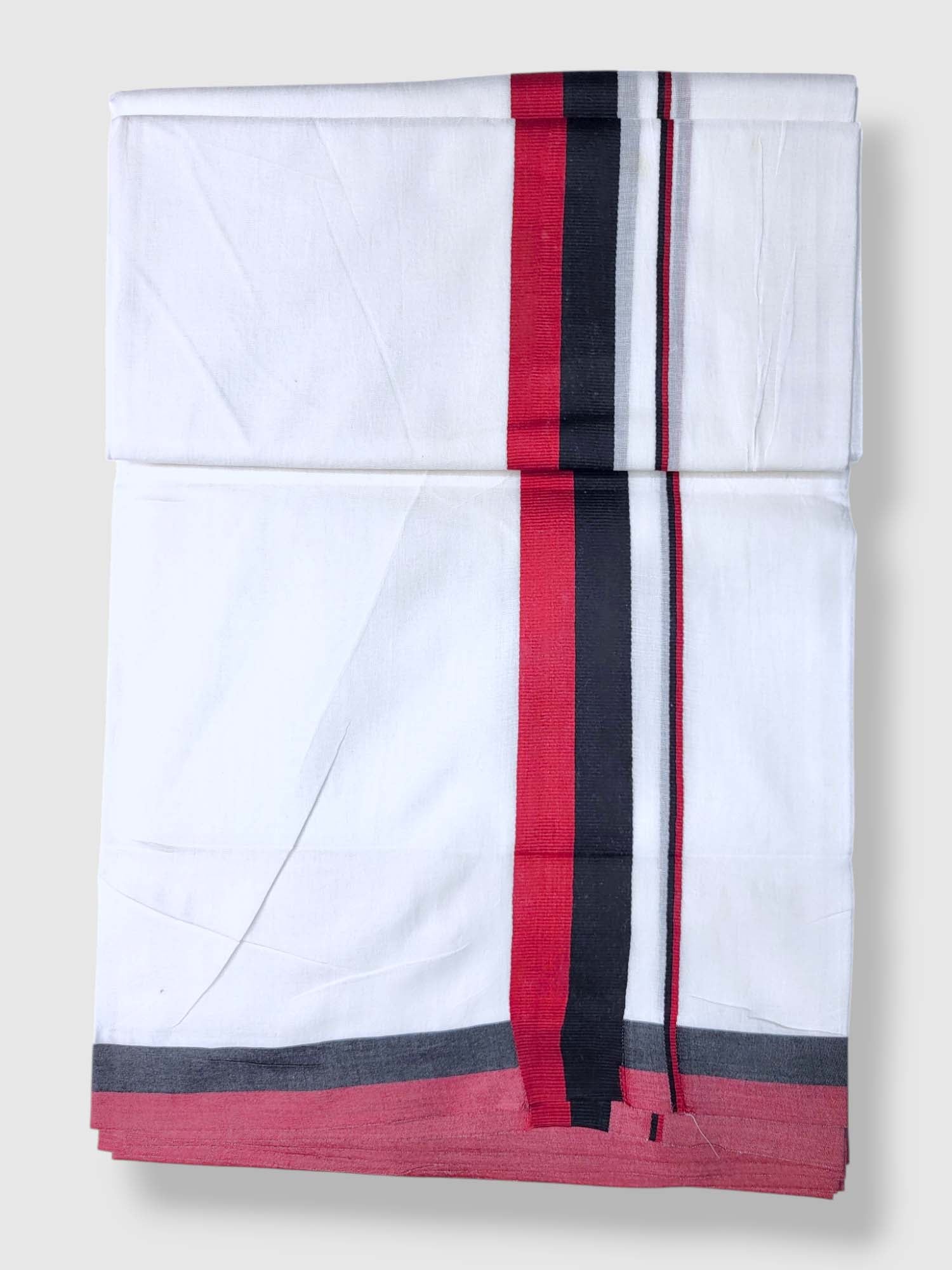 Pure White Cotton Men's Double Dhoti