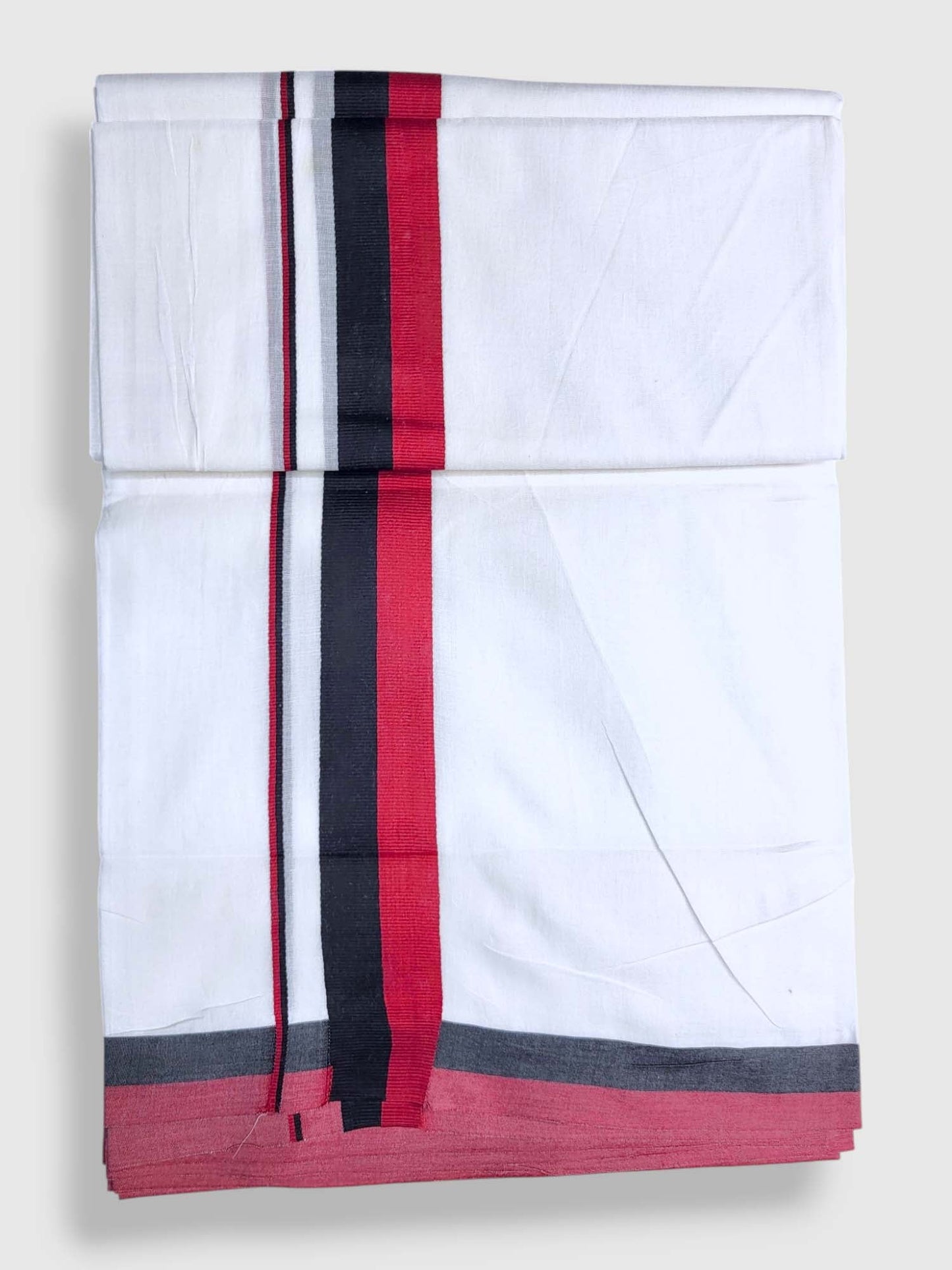 Pure White Cotton Men's Double Dhoti