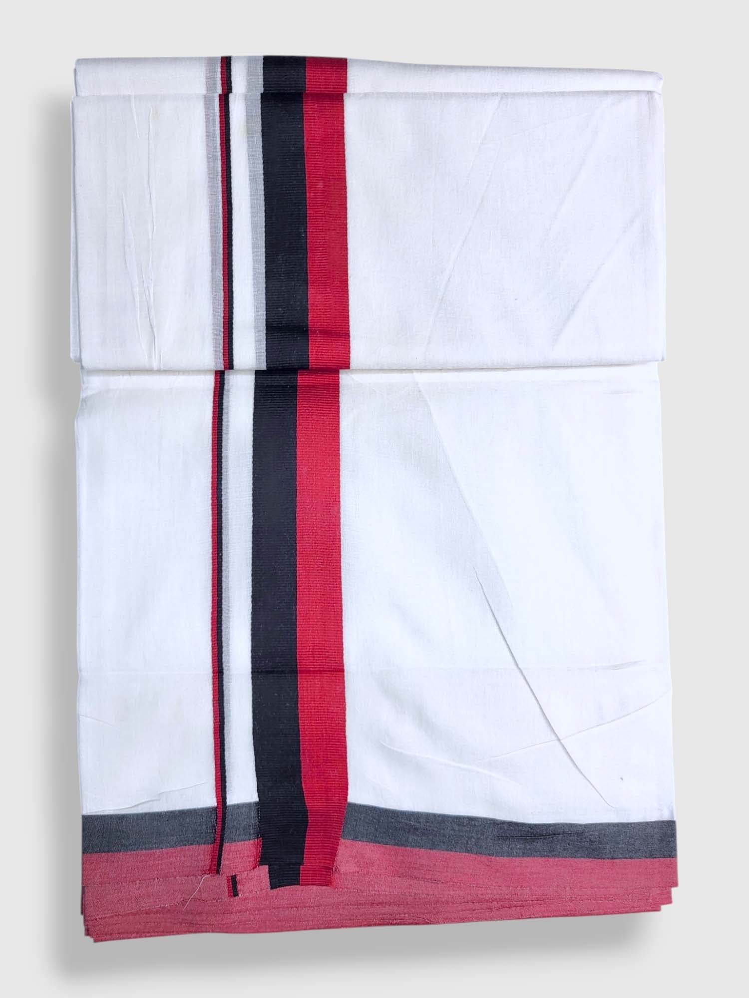 Pure White Cotton Men's Double Dhoti