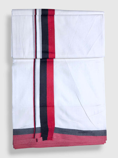 Pure White Cotton Men's Double Dhoti