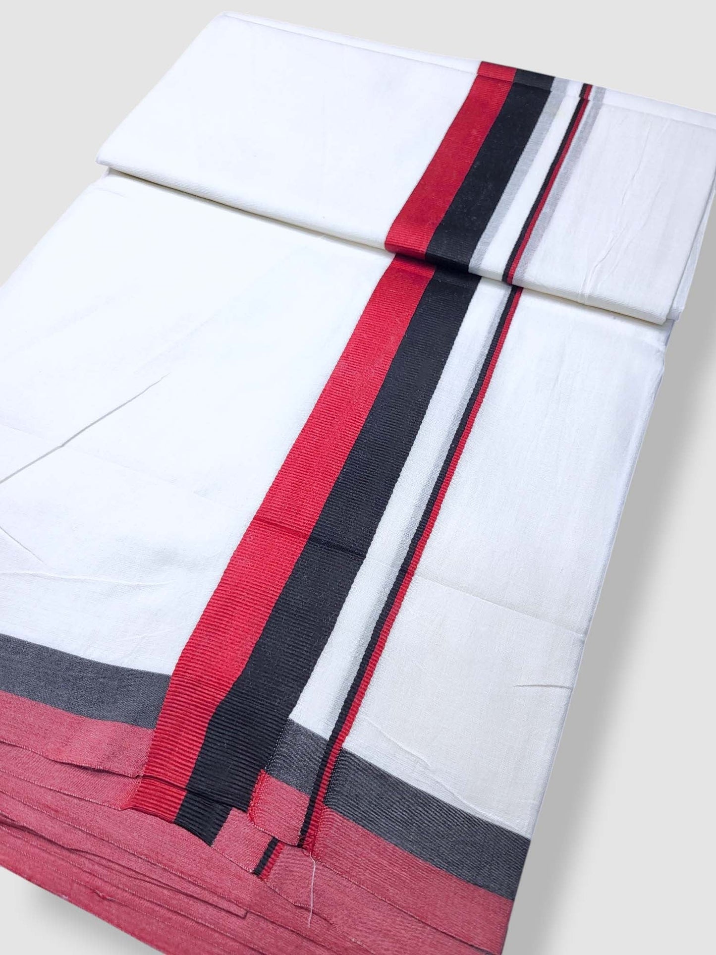 Pure White Cotton Men's Double Dhoti