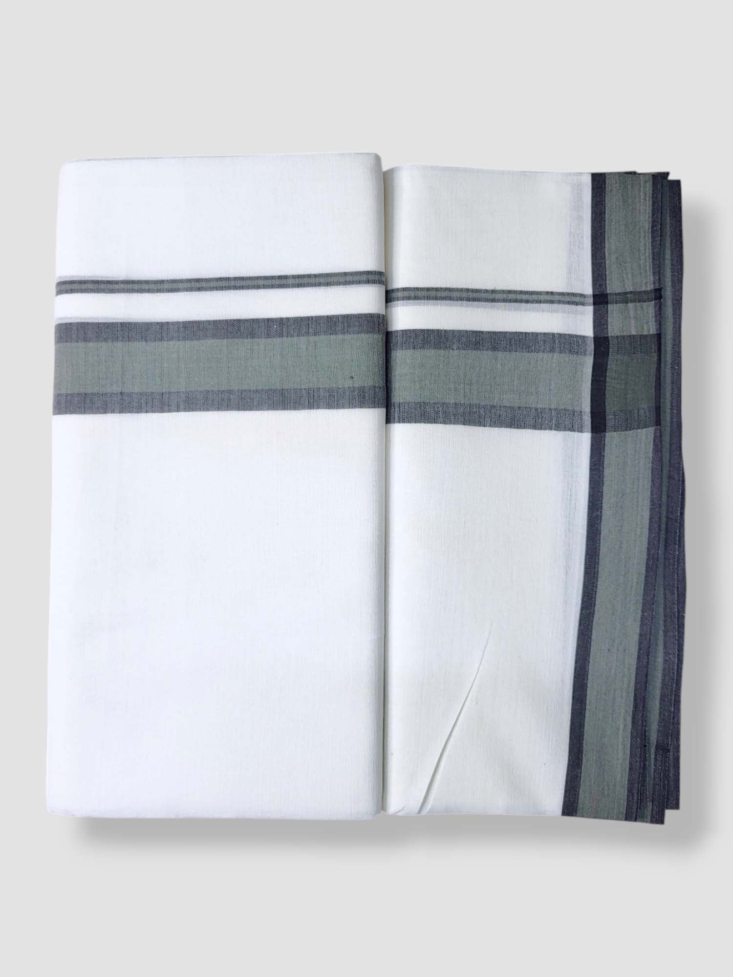 Pure White Cotton Men's Double Dhoti