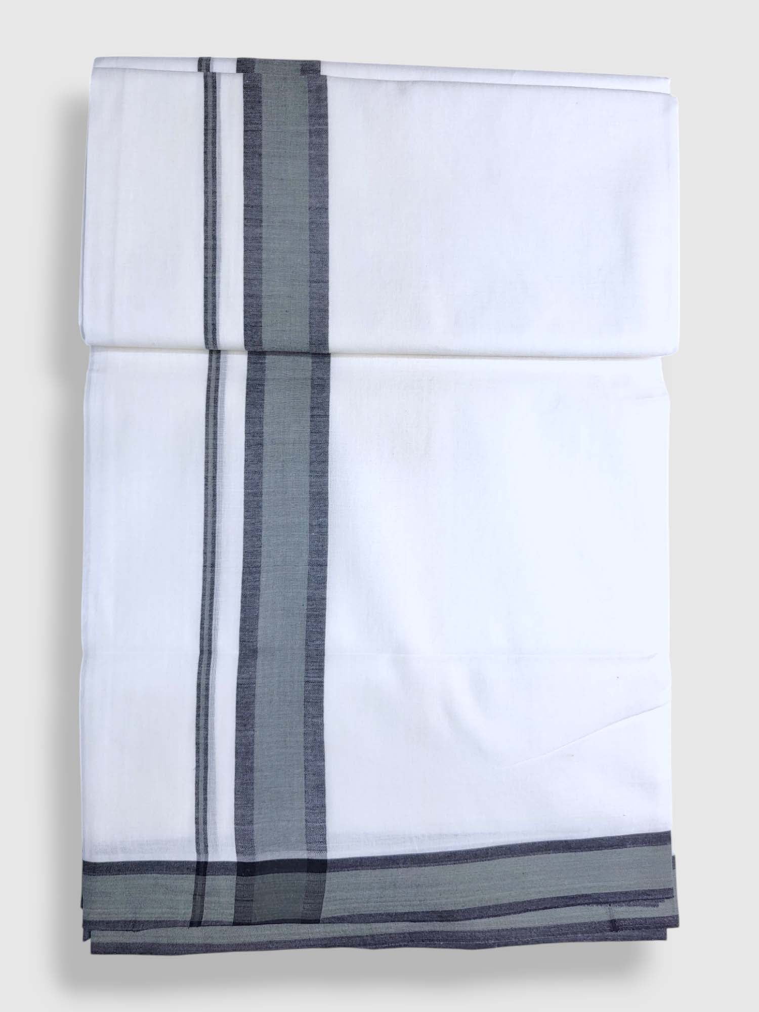 Pure White Cotton Men's Double Dhoti