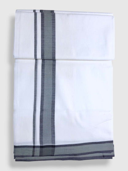 Pure White Cotton Men's Double Dhoti