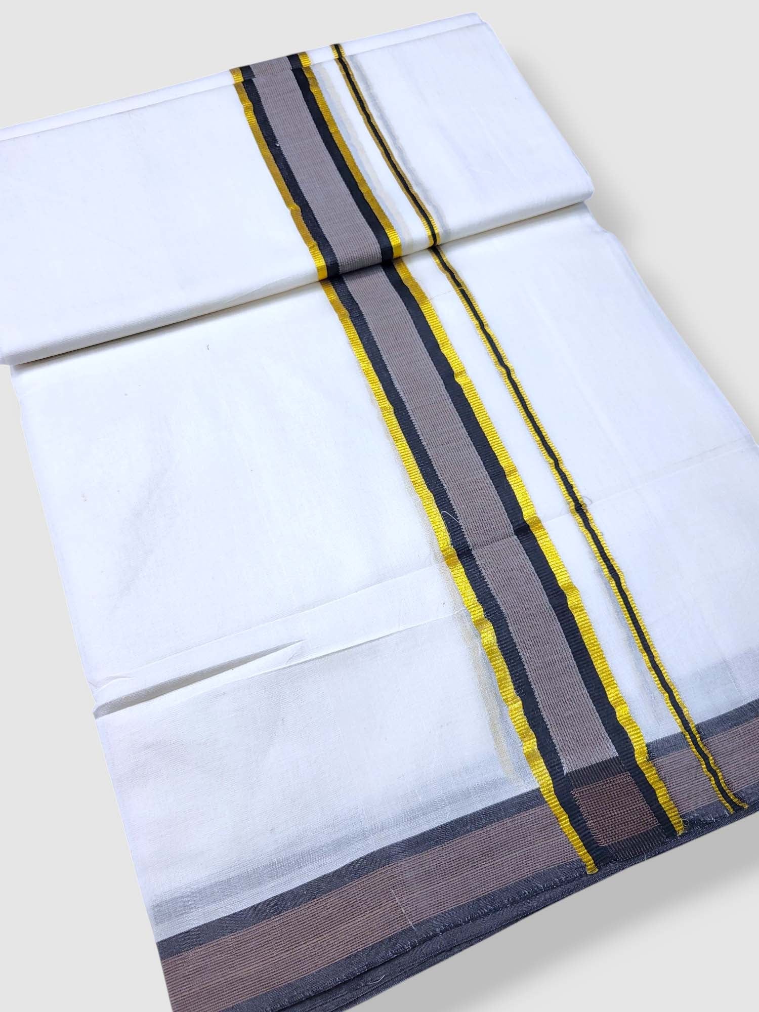 Pure White Cotton Men's Double Dhoti