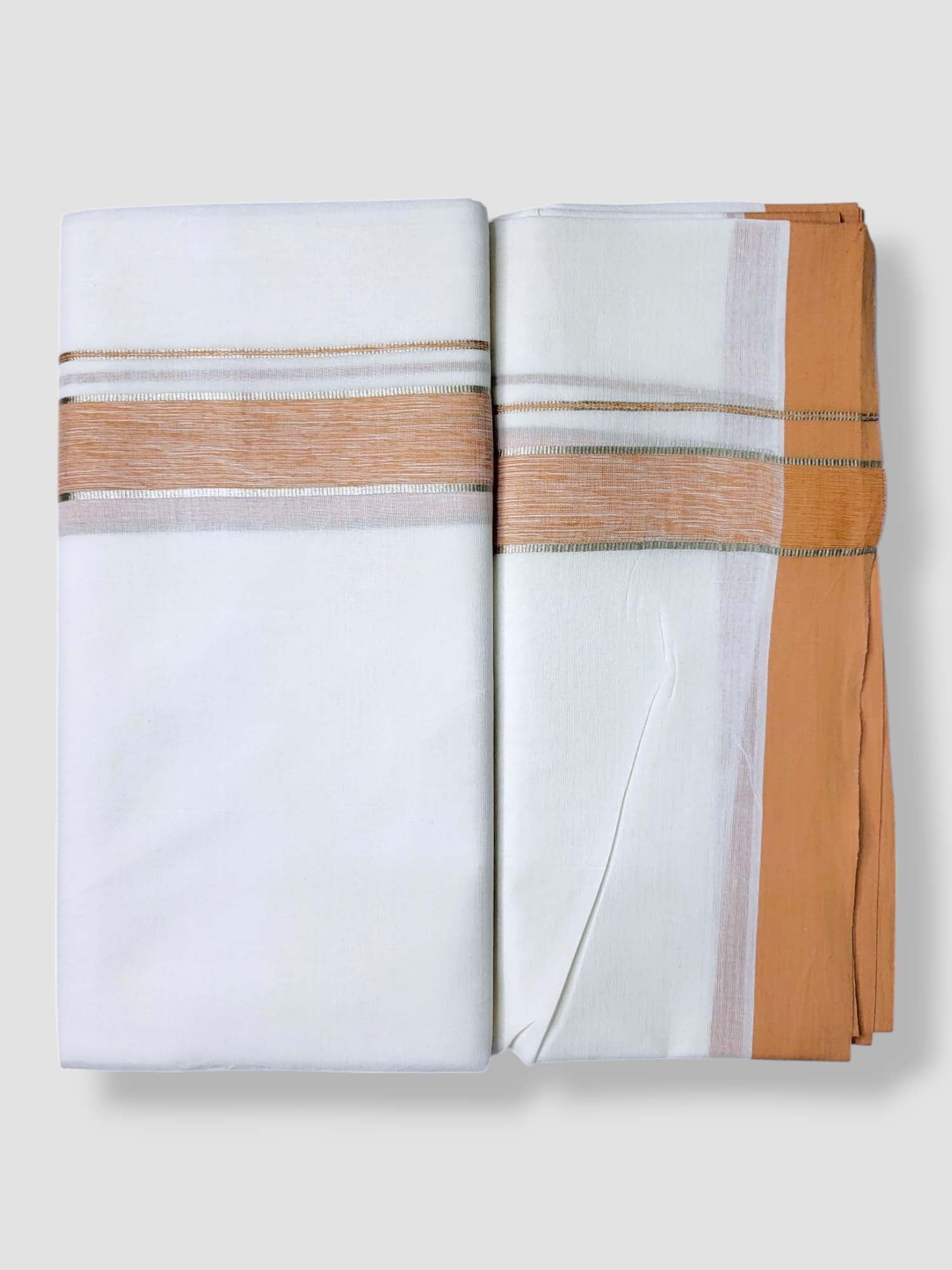 Pure White Cotton Men's Double Dhoti