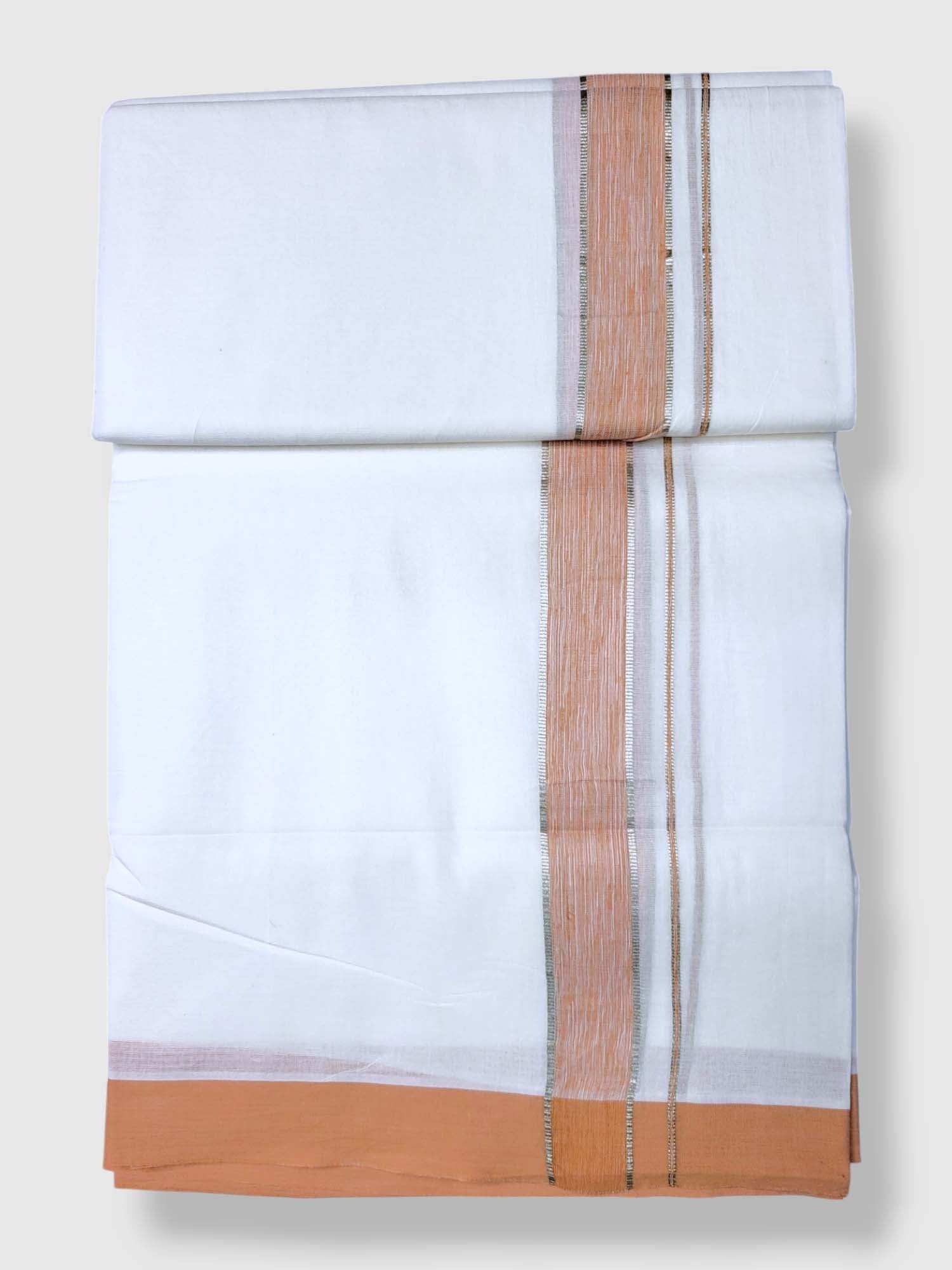 Pure White Cotton Men's Double Dhoti