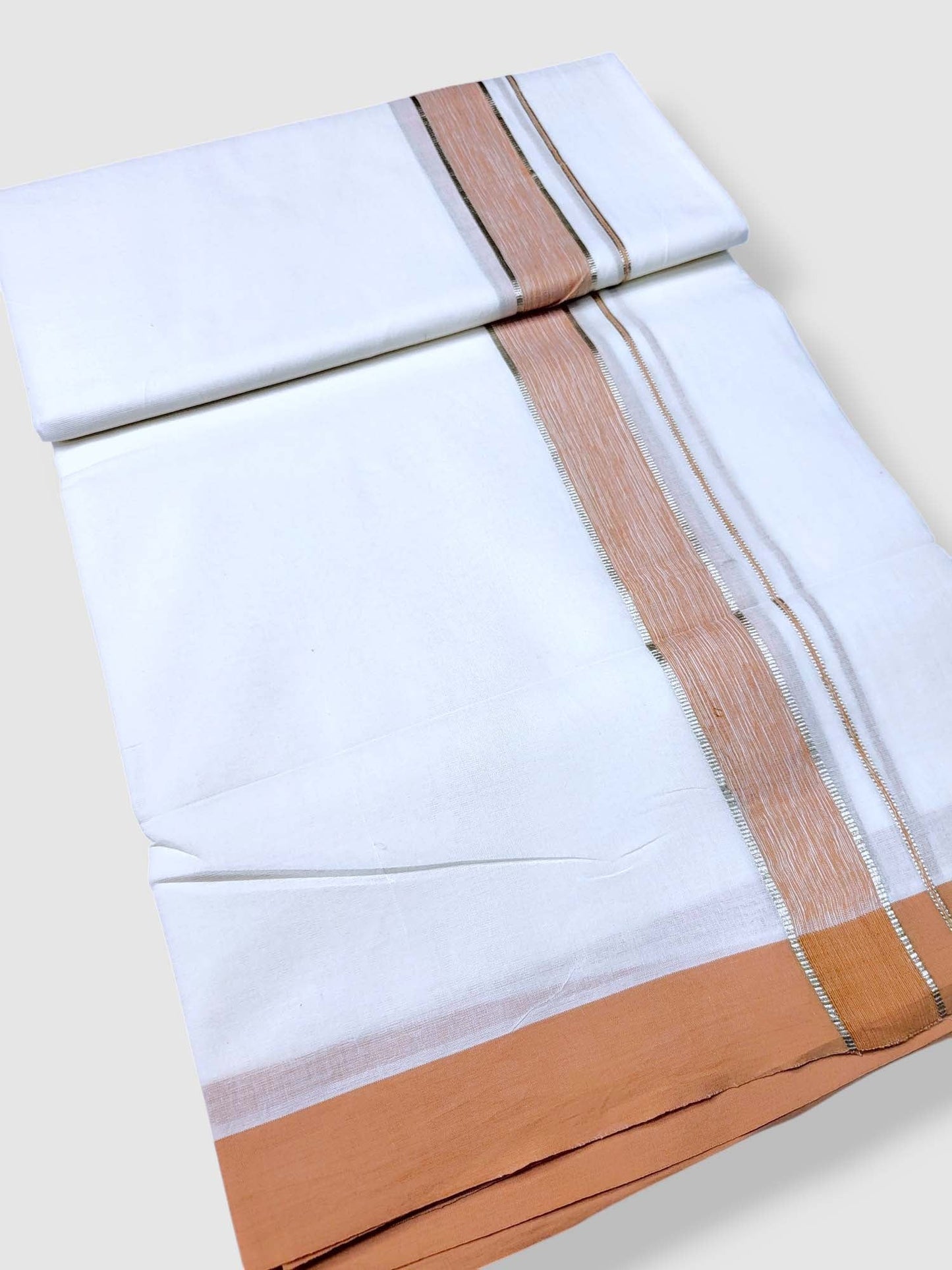 Pure White Cotton Men's Double Dhoti