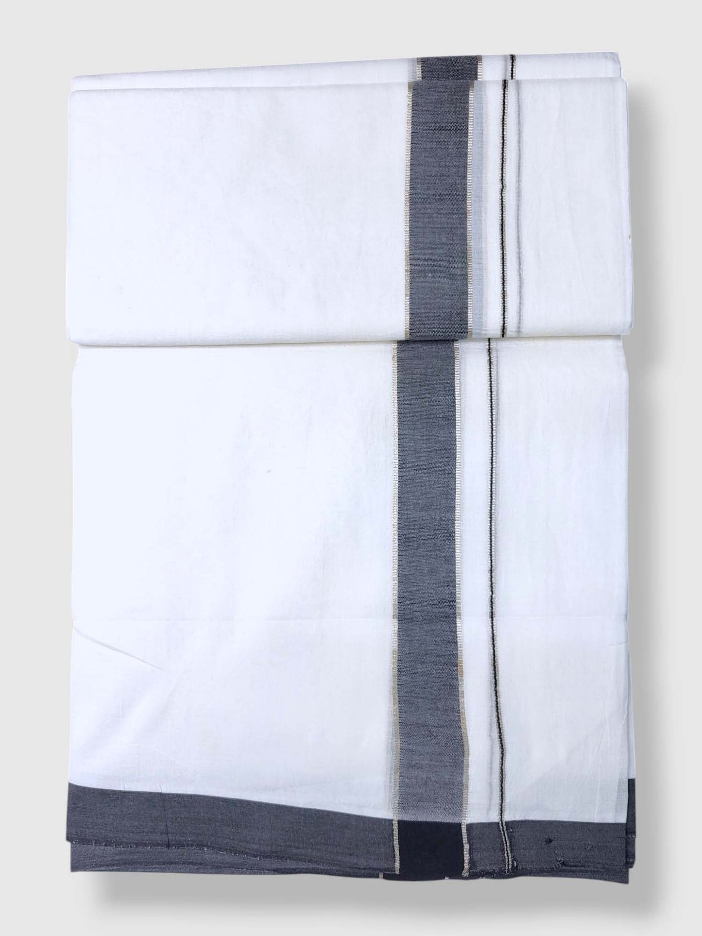 Pure White Cotton Men's Double Dhoti