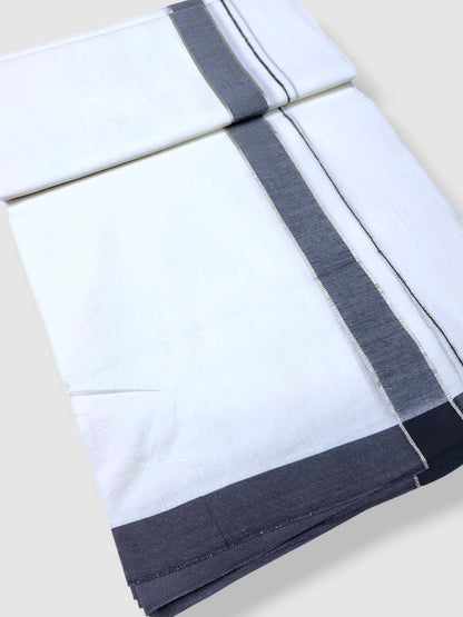 Pure White Cotton Men's Double Dhoti