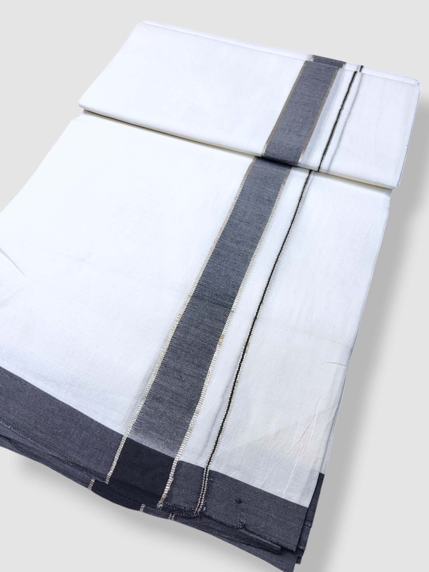 Pure White Cotton Men's Double Dhoti