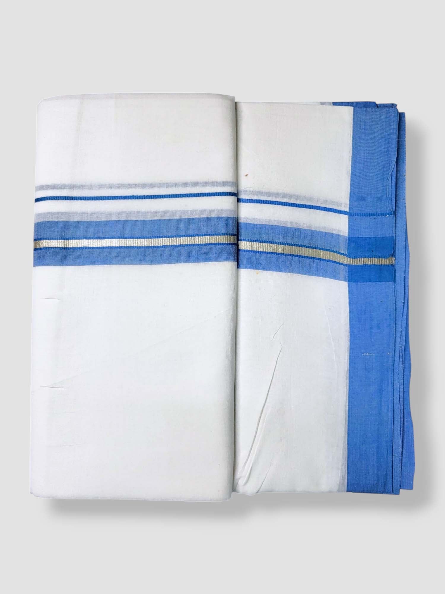 Pure White Cotton Men's Double Dhoti