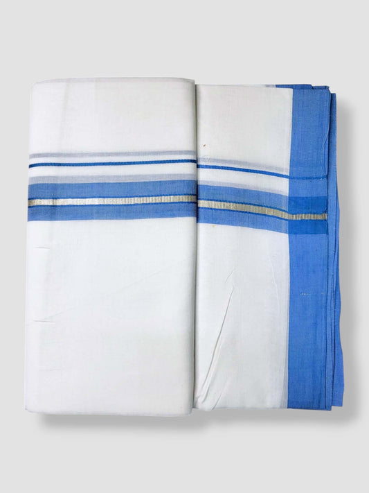 Pure White Cotton Men's Double Dhoti