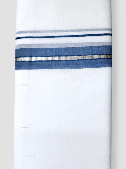 Pure White Cotton Men's Double Dhoti