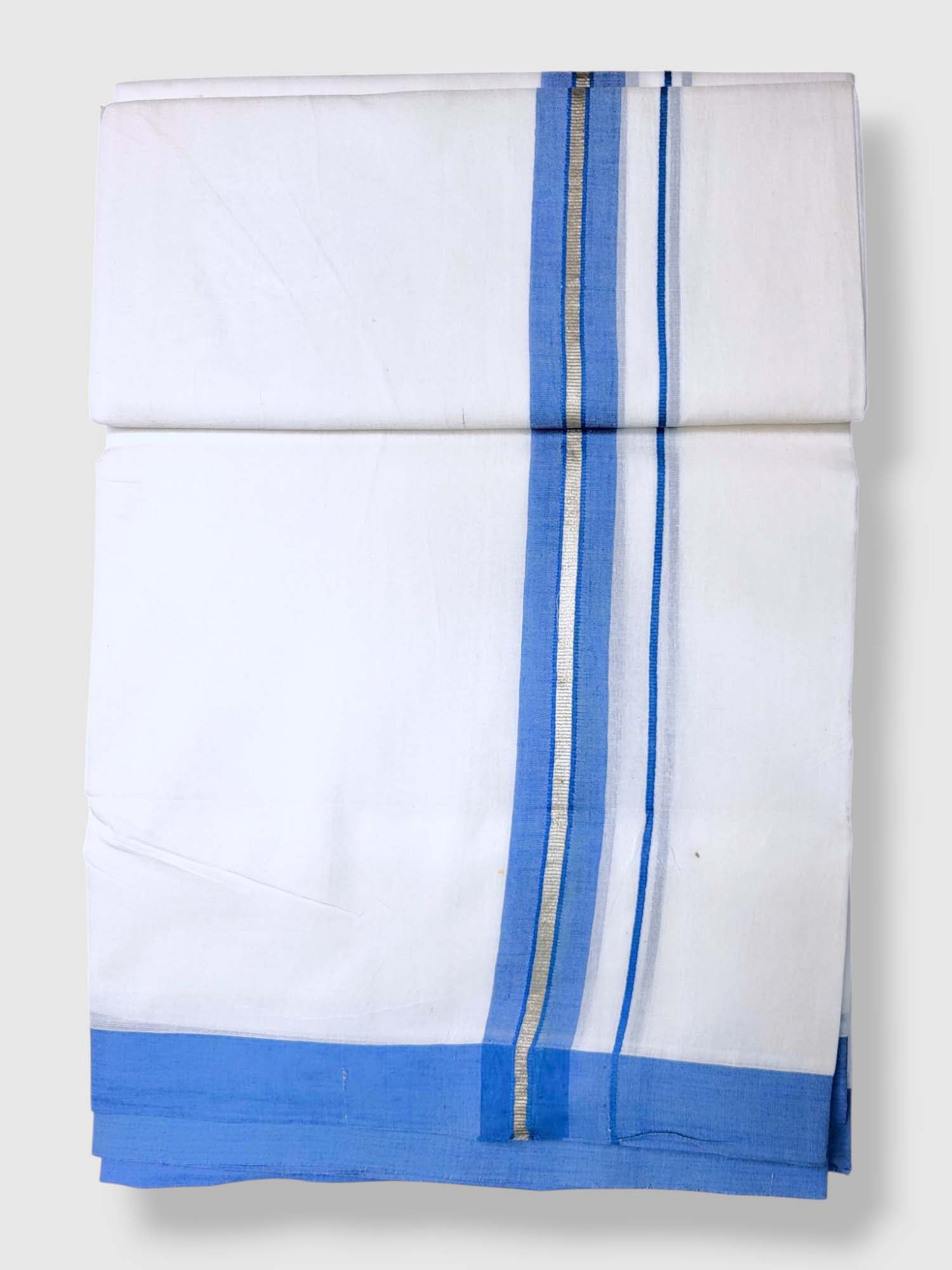 Pure White Cotton Men's Double Dhoti