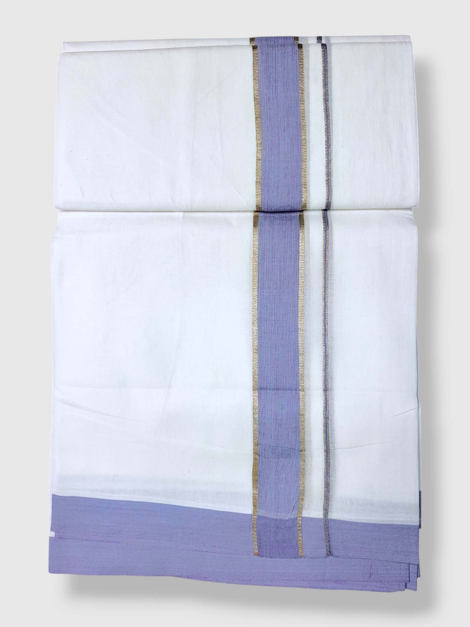 Pure White Cotton Men's Double Dhoti