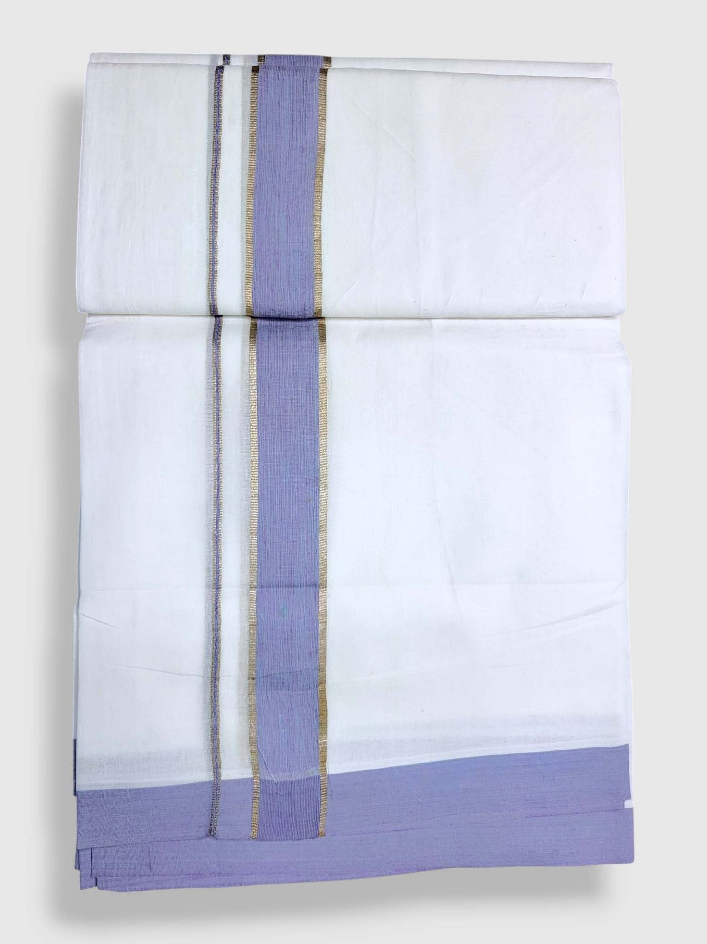 Pure White Cotton Men's Double Dhoti