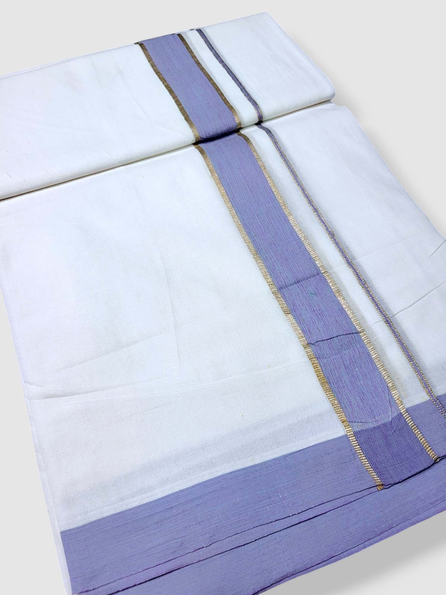 Pure White Cotton Men's Double Dhoti