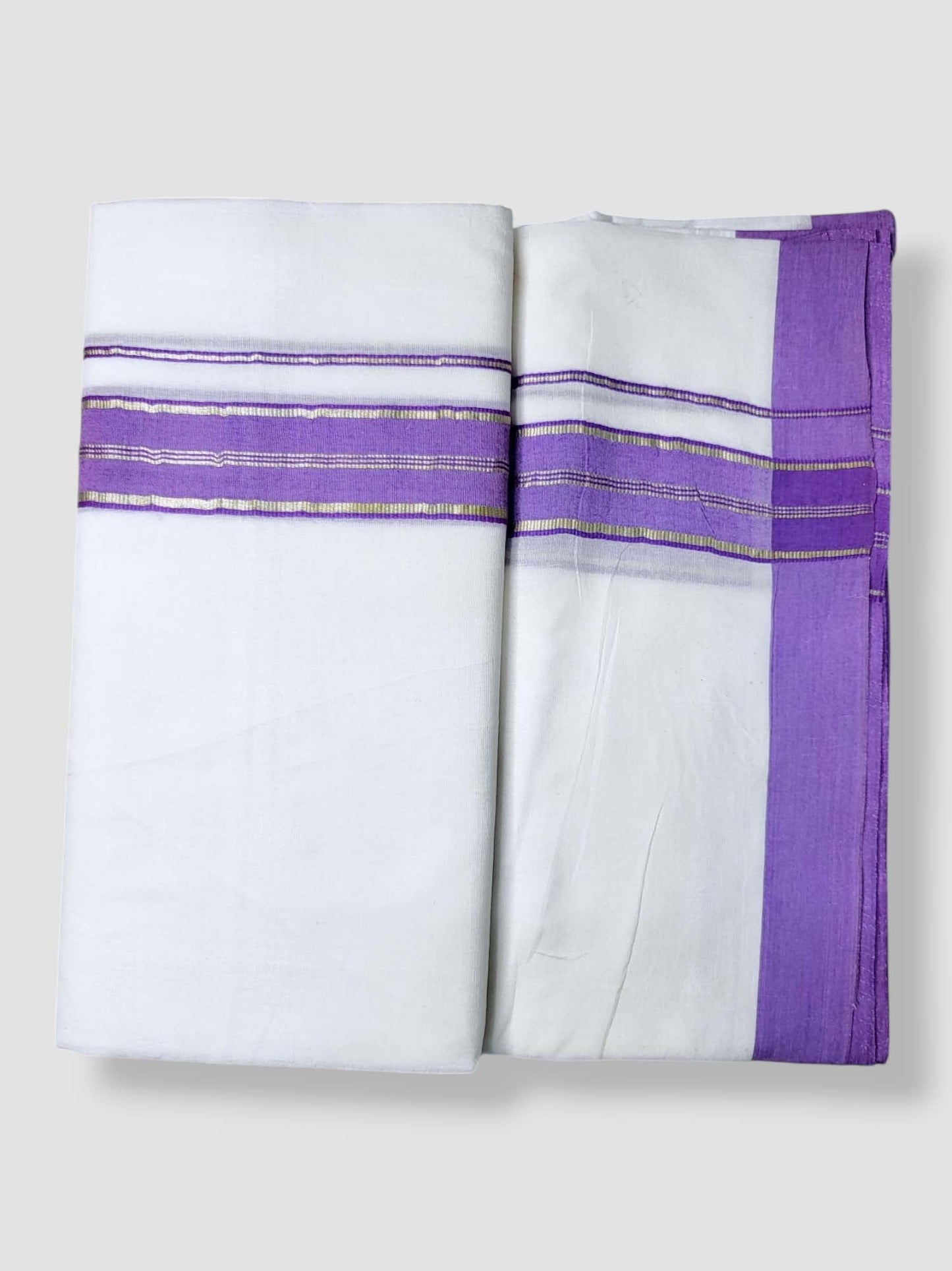 Pure White Cotton Men's Double Dhoti