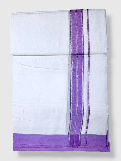 Pure White Cotton Men's Double Dhoti