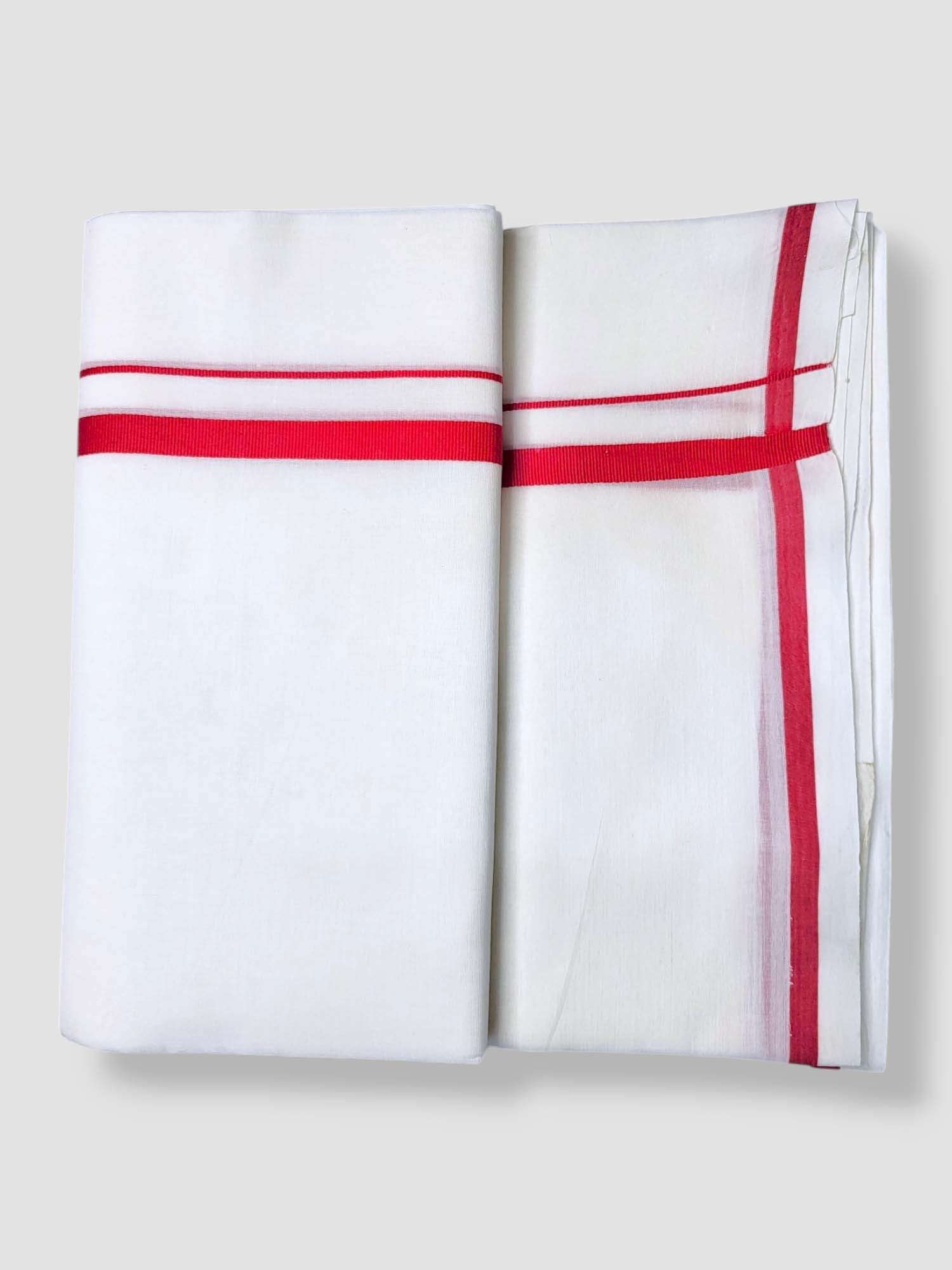 Pure White Cotton Men's Double Dhoti